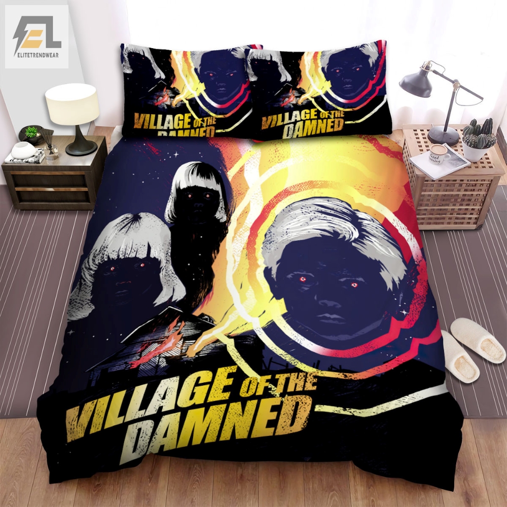 Village Of The Damned 1995 Painting Movie Poster Bed Sheets Spread Comforter Duvet Cover Bedding Sets 