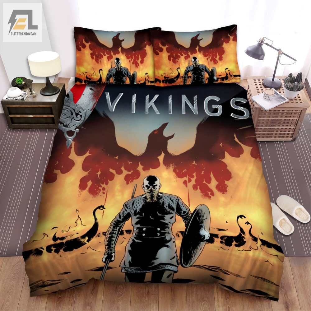 Vikings Movie Art 1 Bed Sheets Spread Comforter Duvet Cover Bedding Sets 
