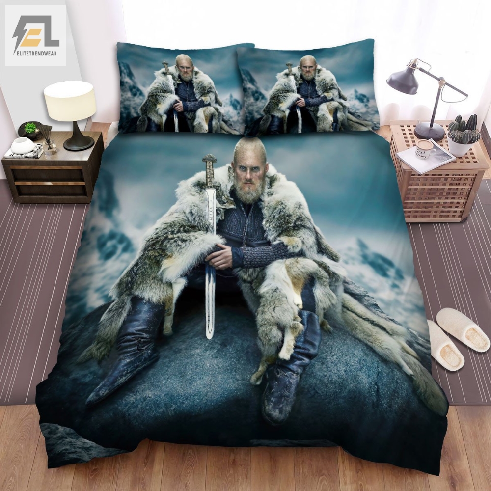 Vikings Bjorn Lothbrok Poster Bed Sheets Spread Comforter Duvet Cover Bedding Sets 
