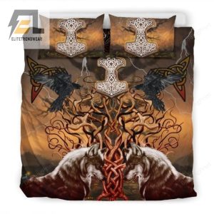 Viking Tree Of Life Mjolnir Fenrir Wolf Raven Bed Sheets Duvet Cover Bedding Sets Perfect Gifts For Viking Lover Gifts For Birthday Christmas Thanksgiving elitetrendwear 1 1