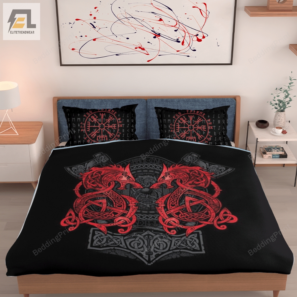 Viking Fenrir Duvet Cover Bed Sheets Bedding Set 