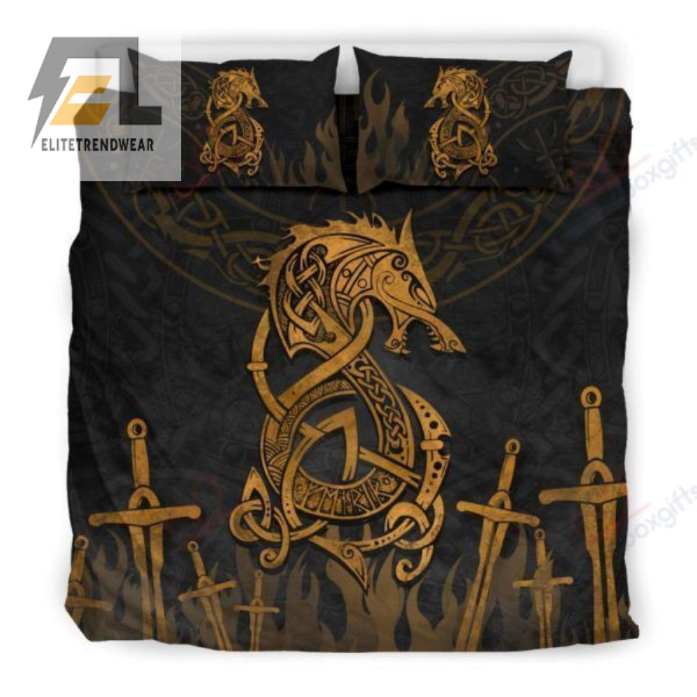 Viking Fenrir Bedding Set Duvet Cover  Pillow Cases 