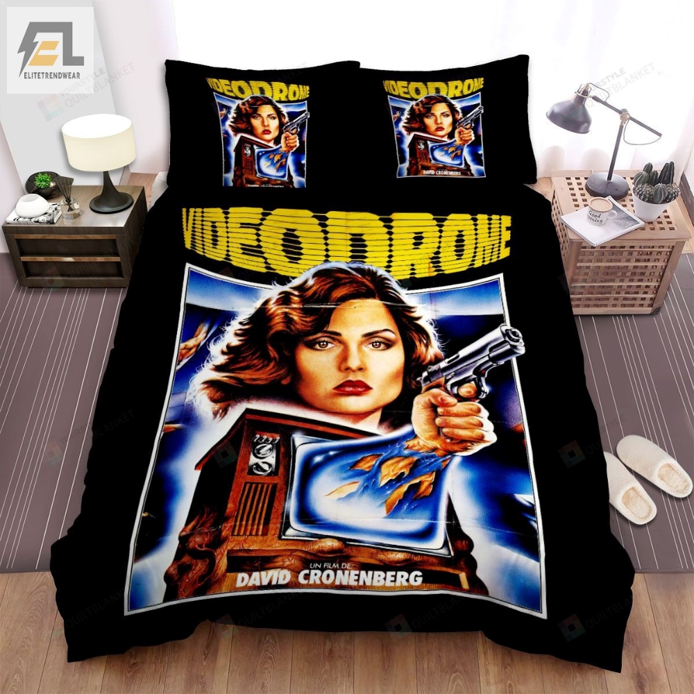 Videodrome Frank Lipsik Et Jean Jacques Vuillermin Presentent Movie Poster Bed Sheets Spread Comforter Duvet Cover Bedding Sets 