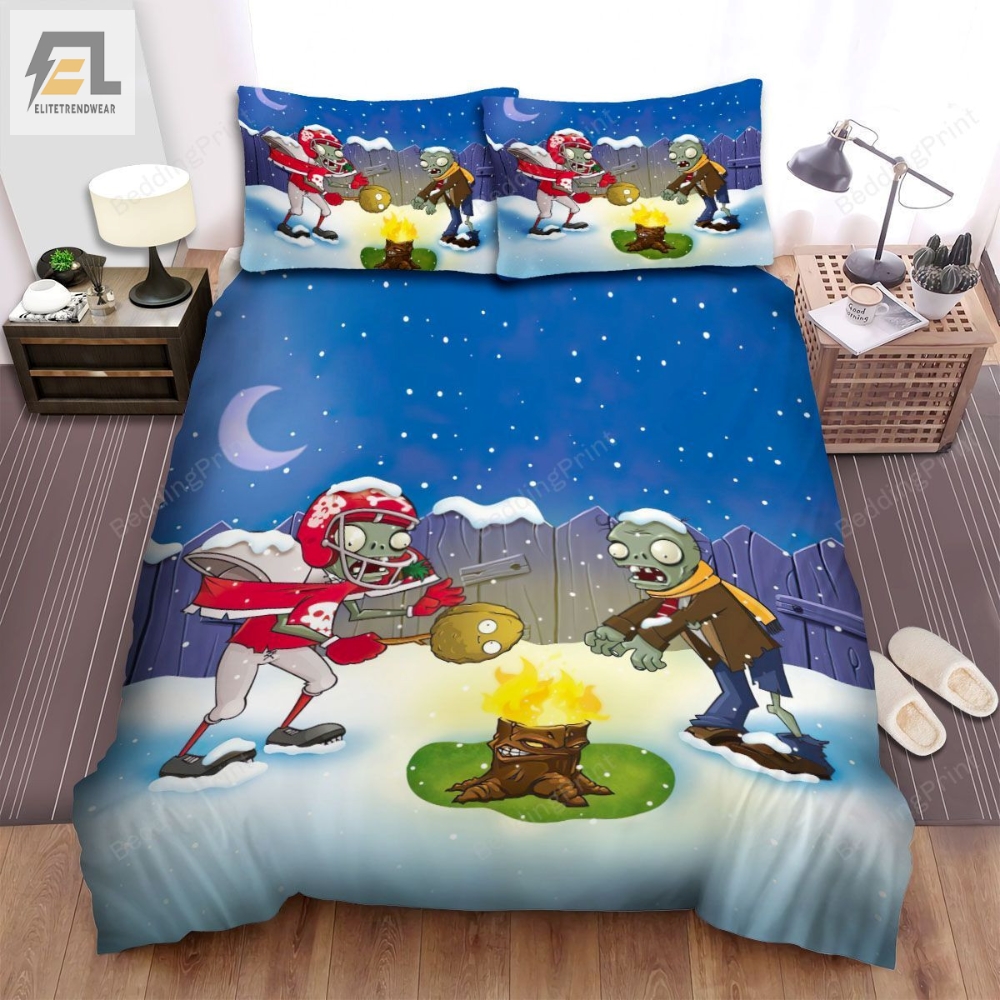 Video Games Plants Vs Zombies Warming Body Bed Sheets Spread Duvet Cover Bedding Sets 