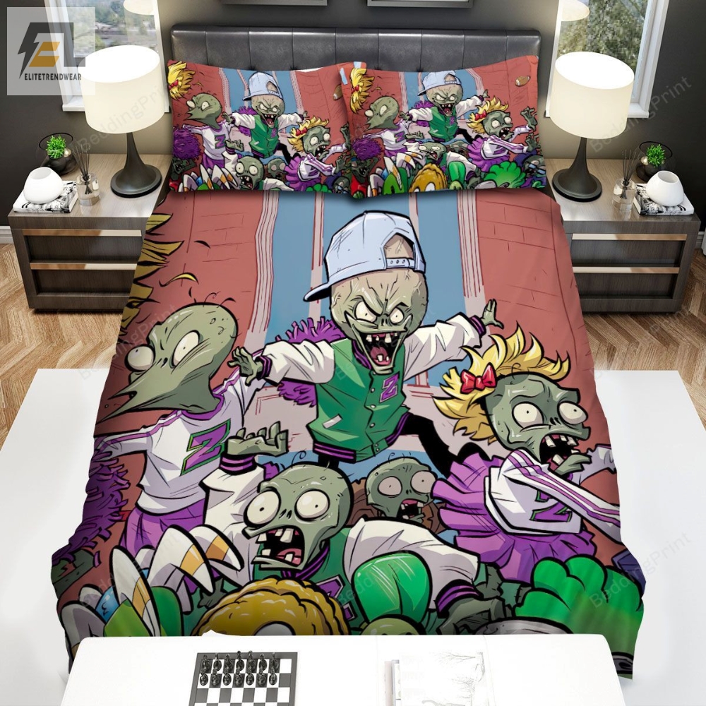 Video Games Plants Vs Zombies Highschool Zombies Bed Sheets Spread Duvet Cover Bedding Sets 