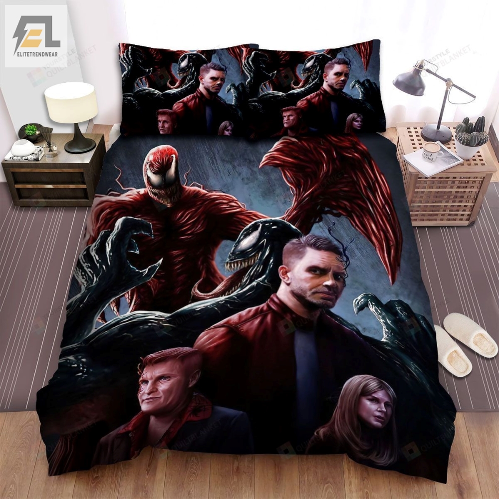 Venom Let There Be Carnage Movie Poster Bed Sheets Spread Comforter Duvet Cover Bedding Sets 