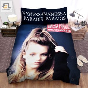 Vanessa Paradis Manolo Manolete Album Cover Bed Sheets Spread Comforter Duvet Cover Bedding Sets elitetrendwear 1 1
