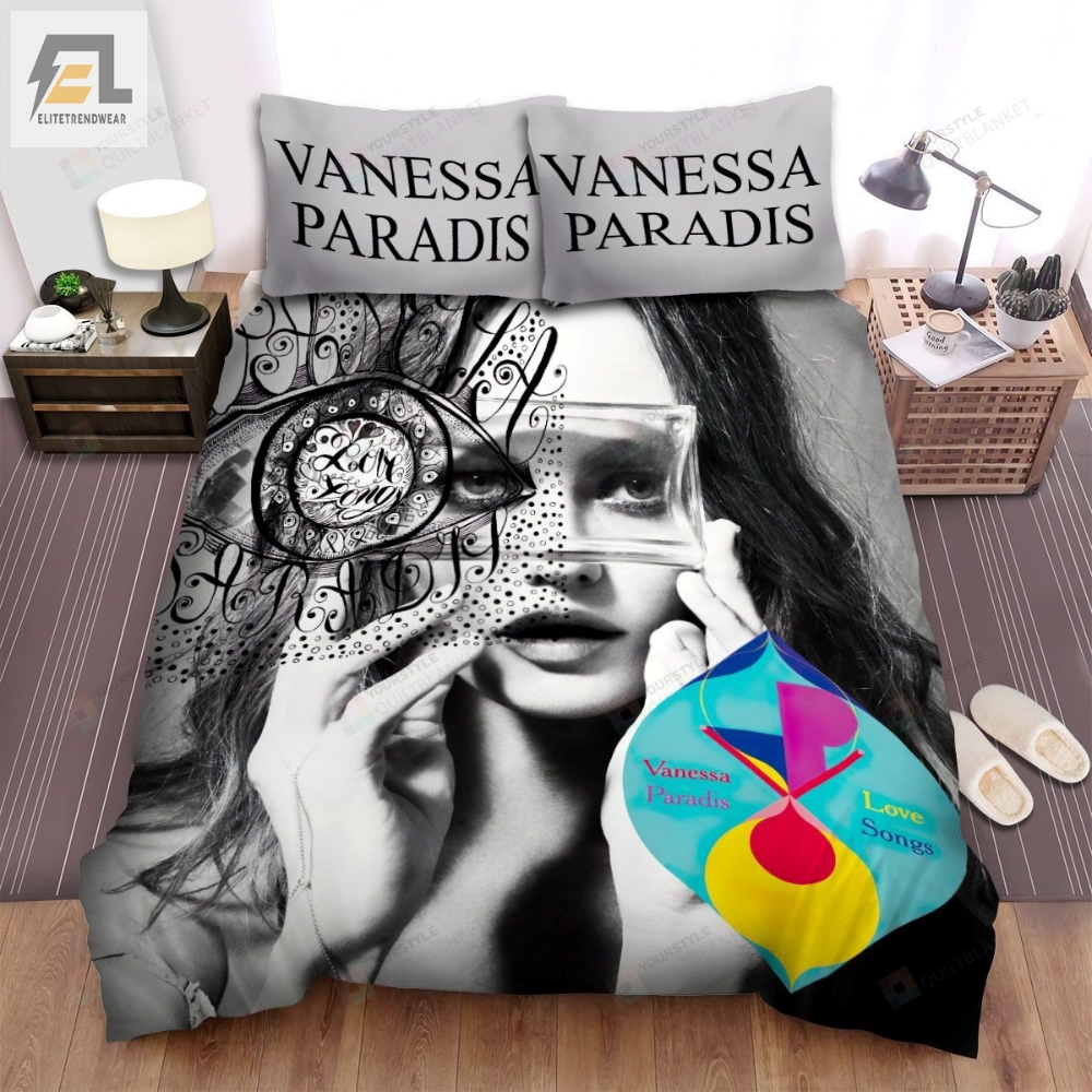 Vanessa Paradis Love Songs Album Cover Bed Sheets Spread Comforter Duvet Cover Bedding Sets 