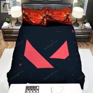 Valorant Agent Jett And Agent Phoenix In A Combat Artwork Bed Sheets Spread Duvet Cover Bedding Sets elitetrendwear 1 1