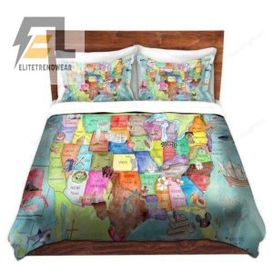 United State Map Bed Sheets Duvet Cover Bedding Sets elitetrendwear 1 1