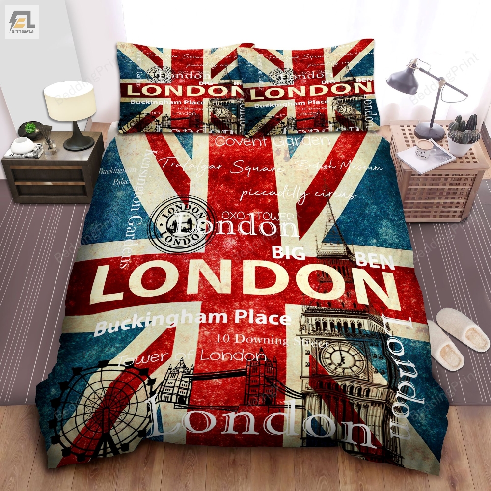 Union Jack London Bed Sheets Duvet Cover Bedding Sets 