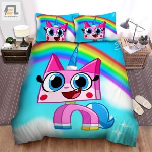 Unikitty Princess Under Rainbow Bed Sheets Spread Duvet Cover Bedding Sets elitetrendwear 1 1