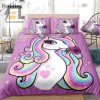 Unicorn With Rose Bed Sheets Duvet Cover Bedding Sets elitetrendwear 1