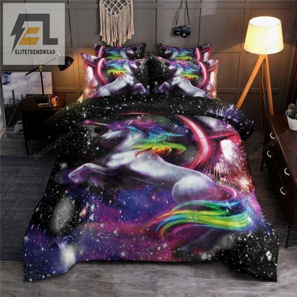 Unicorn Rainbow Galaxy Bed Sheets Spread Duvet Cover Bedding Set 