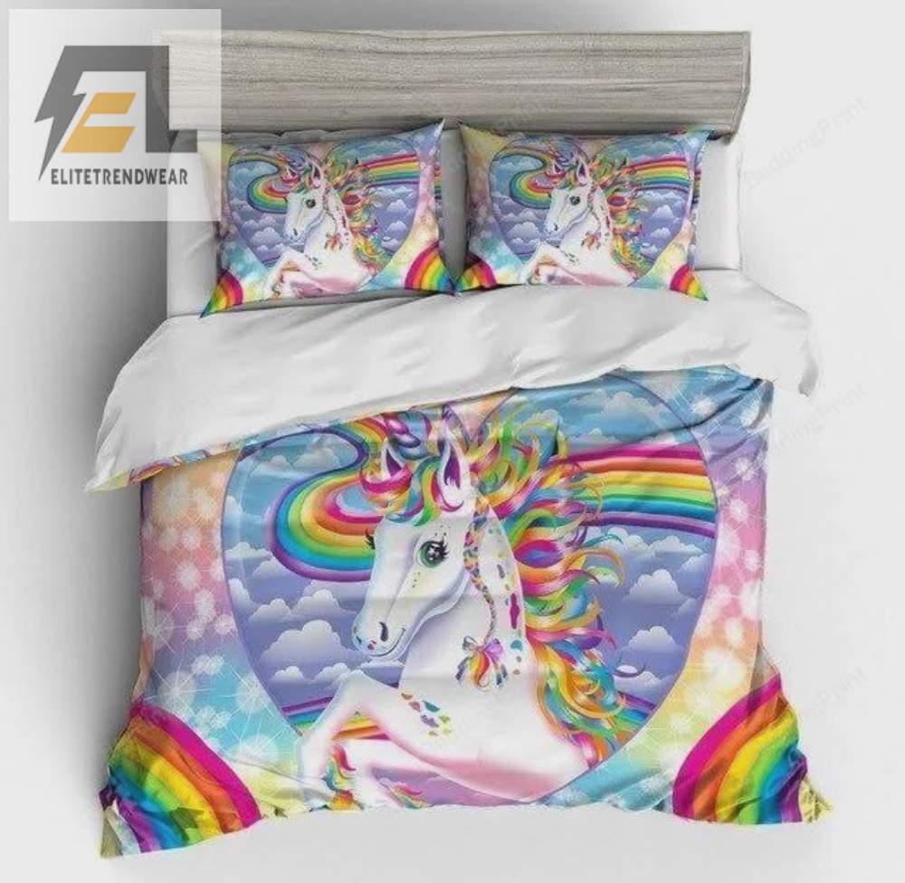 Unicorn Queen Rainbow Bed Sheets Duvet Cover Bedding Sets 
