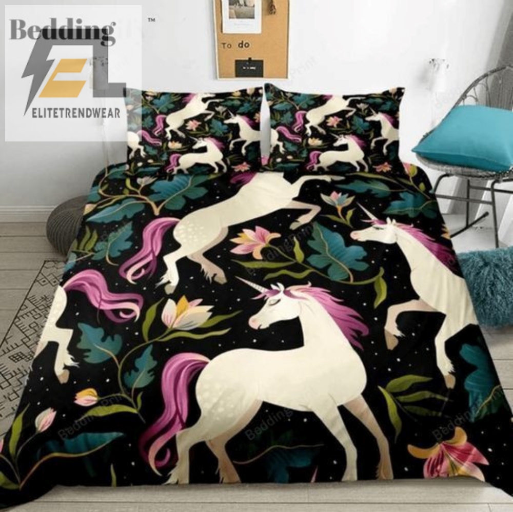 Unicorn Print Dreamy Bed Sheets Duvet Cover Bedding Sets 