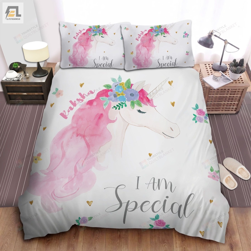 Unicorn I Am Special Custom Name Duvet Cover Bedding Set 