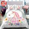 Unicorn And Flower Pastel For Girls Personalized Custom Name Duvet Cover Bedding Set elitetrendwear 1