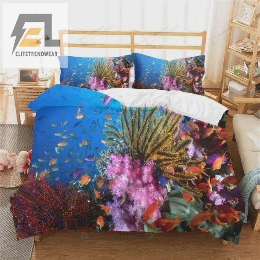 Underwater World Series Coral Reefs And Fish Ocean Life Cotton Bed Sheets Spread Comforter Duvet Cover Bedding Sets 