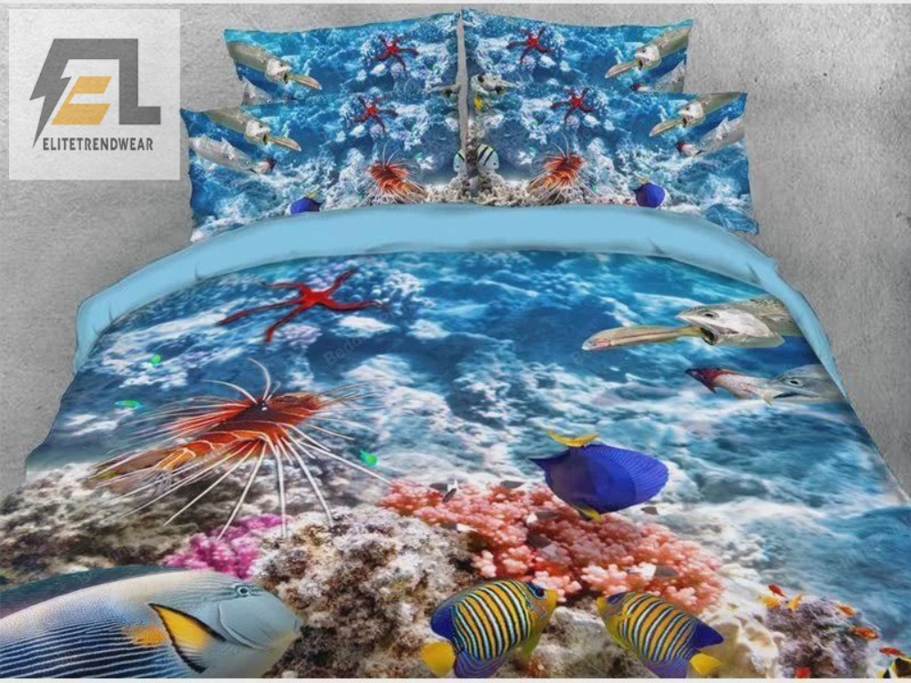 Underwater Fish 3D Bed Sheets Duvet Cover Bedding Sets 