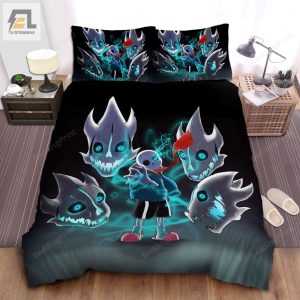 Undertale Sans No Mercy Artwork Bed Sheets Duvet Cover Bedding Sets elitetrendwear 1 1