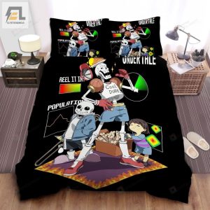 Undertale Sans Papyrus And Frisk In Anime Art Style Bed Sheets Spread Comforter Duvet Cover Bedding Sets elitetrendwear 1 1