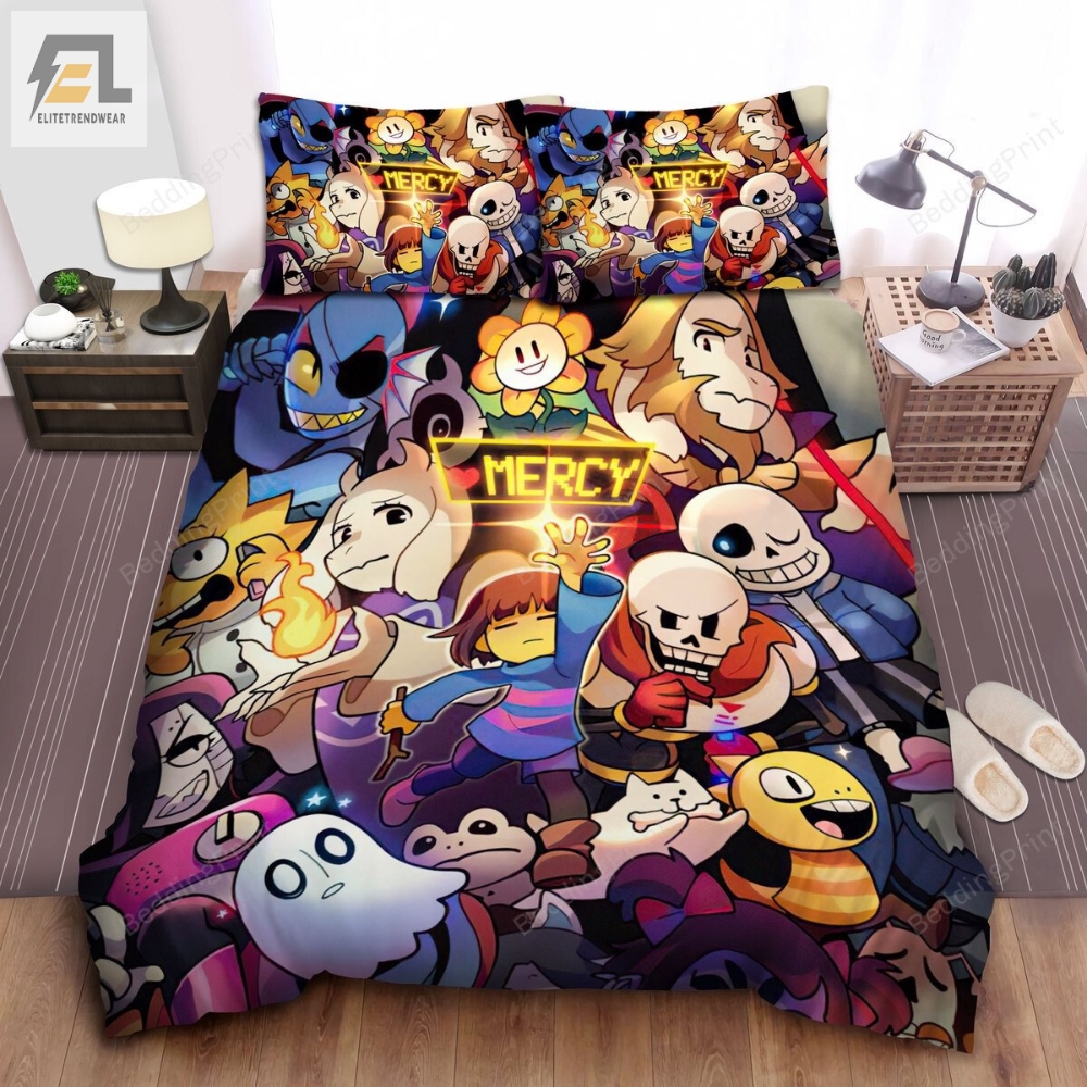 Undertale Frisk Trying To Reach Mercy Artwork Bed Sheets Spread Duvet Cover Bedding Sets 