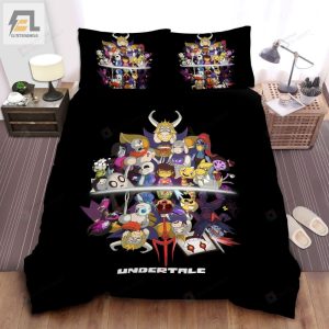 Undertale Characters And Their Soul Manipulation In Reflection Bed Sheets Spread Comforter Duvet Cover Bedding Sets elitetrendwear 1 1