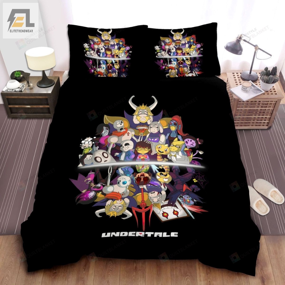 Undertale Characters And Their Soul Manipulation In Reflection Bed Sheets Spread Comforter Duvet Cover Bedding Sets 
