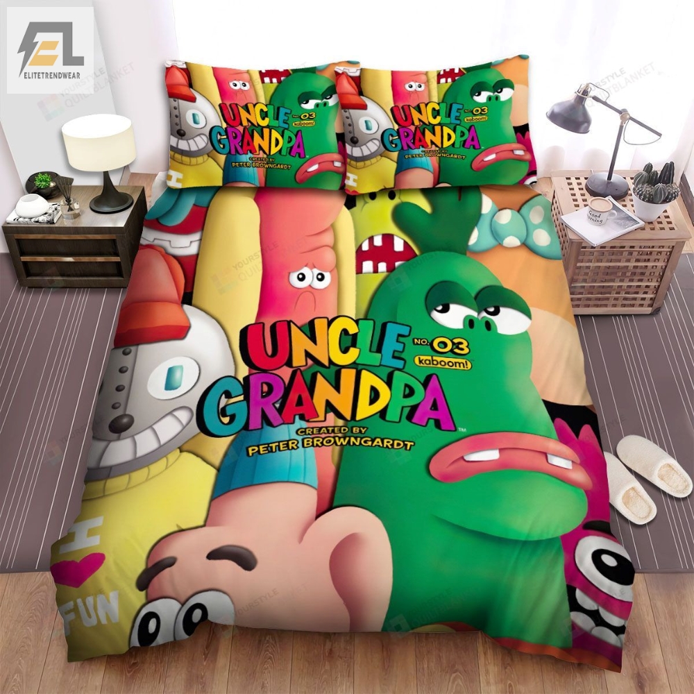 Uncle Grandpa Characters Digital Portrait Bed Sheets Spread Duvet Cover Bedding Sets 