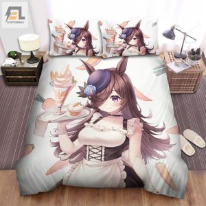 Umamusume Pretty Derby Rice Shower In Maid Costume Bed Sheets Spread Duvet Cover Bedding Sets elitetrendwear 1 1