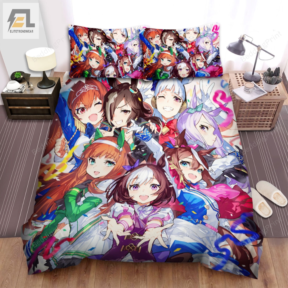 Umamusume Pretty Derby All Characters In One Bed Sheets Spread Duvet Cover Bedding Sets 