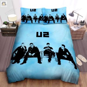 U2 Vintage Blue Poster Bed Sheet Spread Comforter Duvet Cover Bedding Sets elitetrendwear 1 1