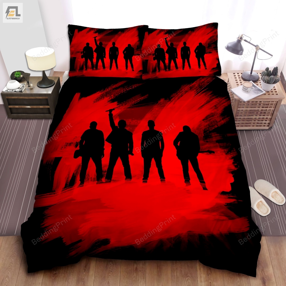 U2 Sunday Bloody Sunday Paint Silhouettes Bed Sheet Duvet Cover Bedding Sets 