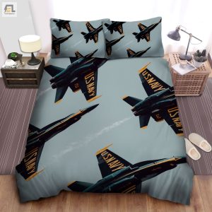 U.S. Navy Jet Fighters Illustration Bed Sheets Duvet Cover Bedding Sets elitetrendwear 1 1