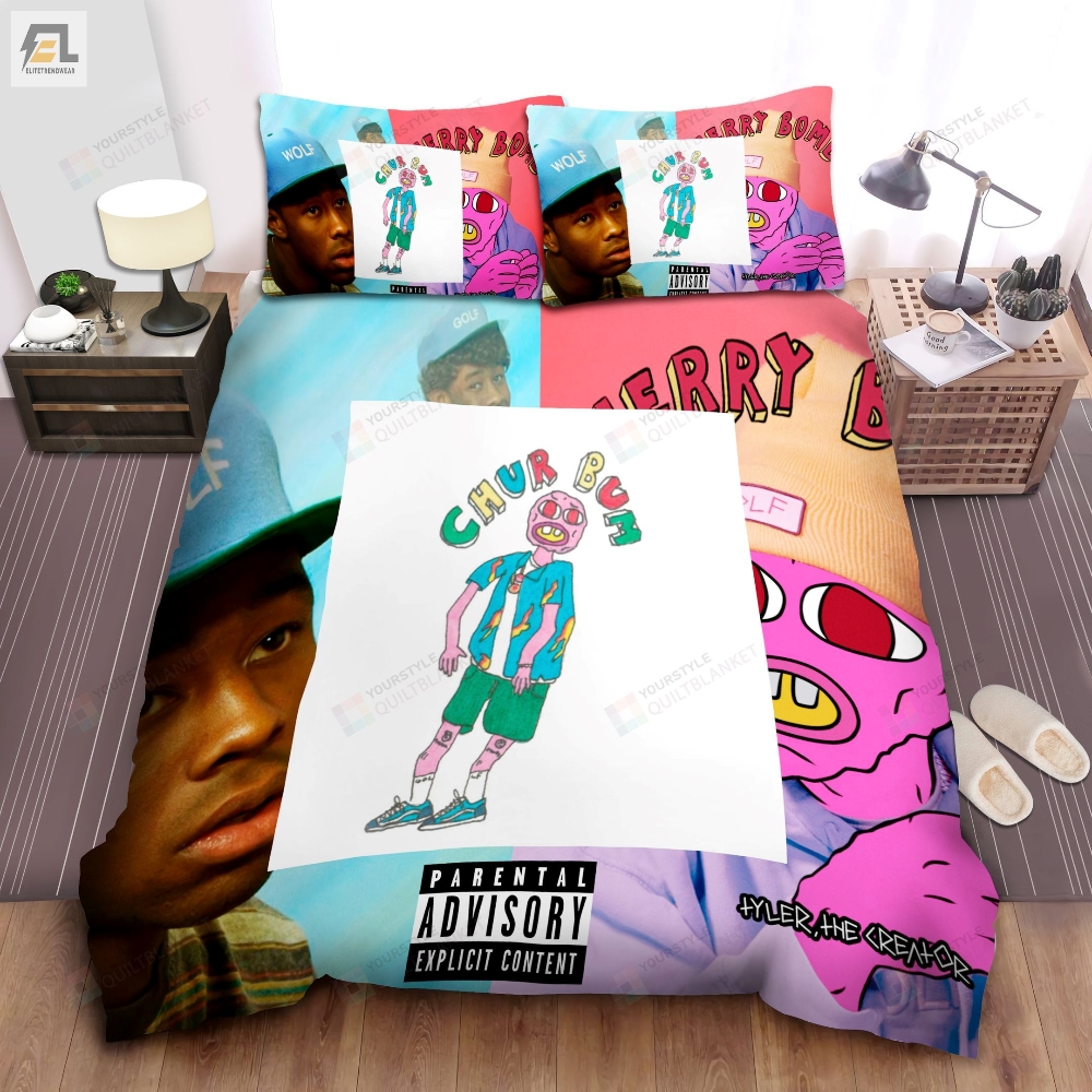 Tyler The Creator Wolf  Cherry Bomb Album Art Cover Bed Sheets Spread Comforter Duvet Cover Bedding Sets 