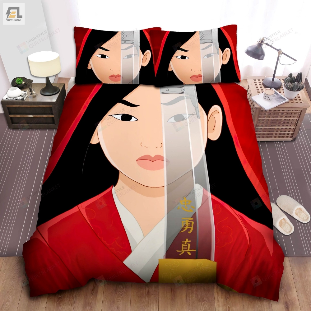 Two Sides Of Disney Princess Mulan Bed Sheets Spread Comforter Duvet Cover Bedding Sets 