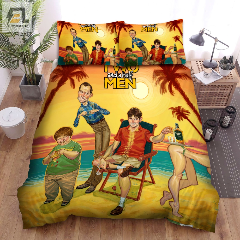 Two And A Half Men 2003Â2015 Movie Illustration Bed Sheets Duvet Cover Bedding Sets 