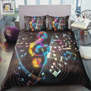 Twinkle Music Notes Black Pattern Bed Sheets Duvet Cover Bedding Sets elitetrendwear 1 1