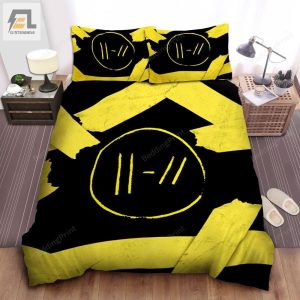 Twenty One Pilots Logo And Yellow Tape Bed Sheets Duvet Cover Bedding Sets elitetrendwear 1 1