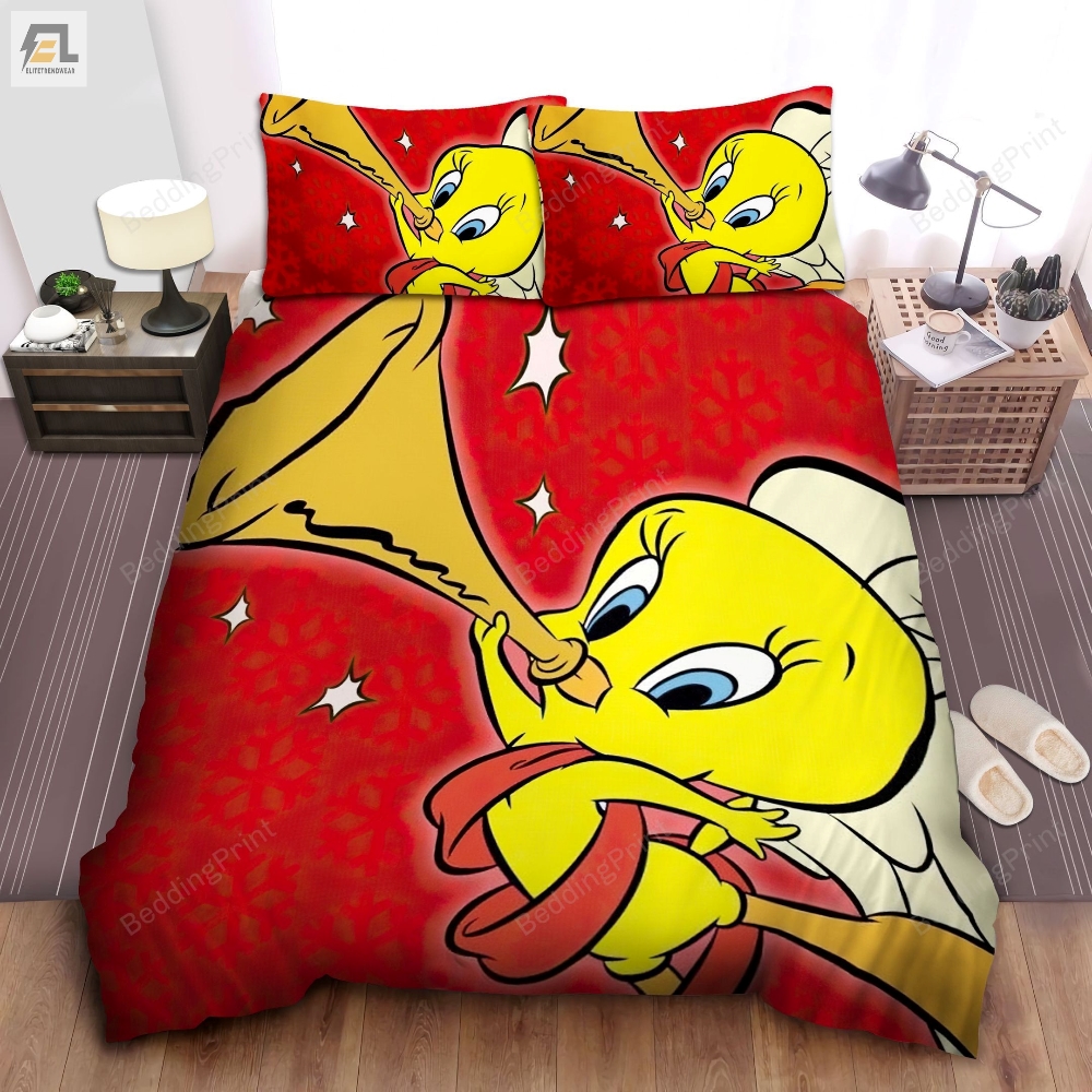 Tweety From Looney Tunes Blowing Horn Bed Sheets Duvet Cover Bedding Sets 
