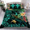 Turtles Kanaka Maoli Polynesian Plumeria Banana Leaves Hawaiian Bed Sheets Duvet Cover Bedding Sets elitetrendwear 1