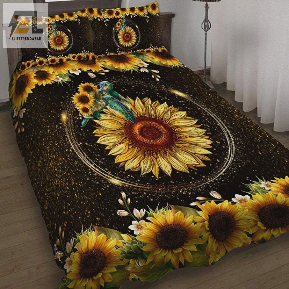 Turtle Sunflower Bed Sheets Duvet Cover Bedding Sets 