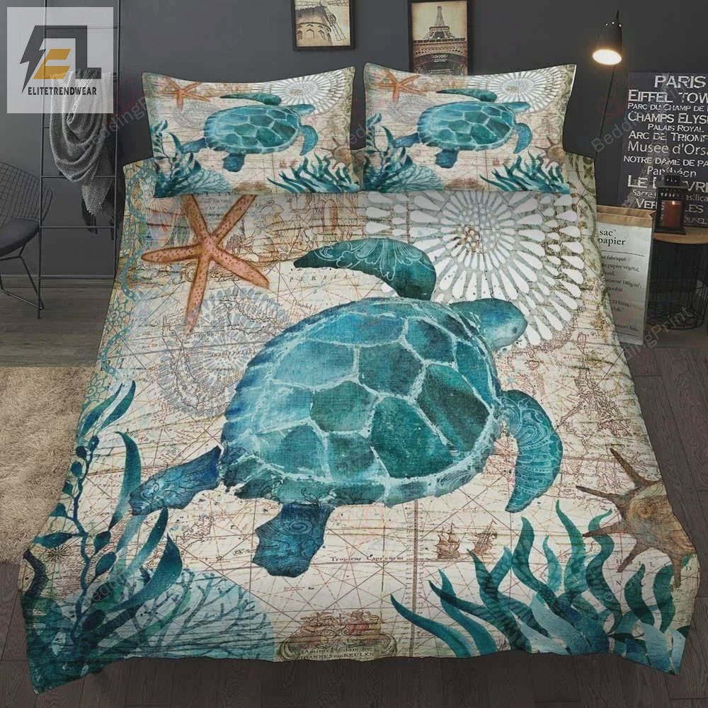 Turtle Sea Animal Bed Sheets Duvet Cover Bedding Sets 