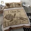 Turtle Couple Love Wood Pattern Duvet Cover Bedding Set elitetrendwear 1