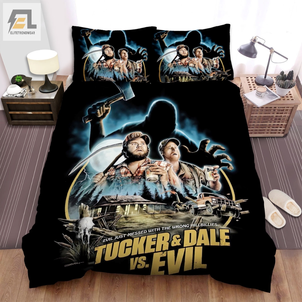 Tucker And Dale Vs Evil 2010 Hidden Person Movie Poster Bed Sheets Spread Comforter Duvet Cover Bedding Sets elitetrendwear 1
