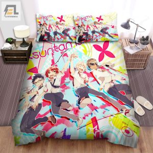 Tsuritama Main Characters In Colorful Poster Bed Sheets Spread Duvet Cover Bedding Sets elitetrendwear 1 1