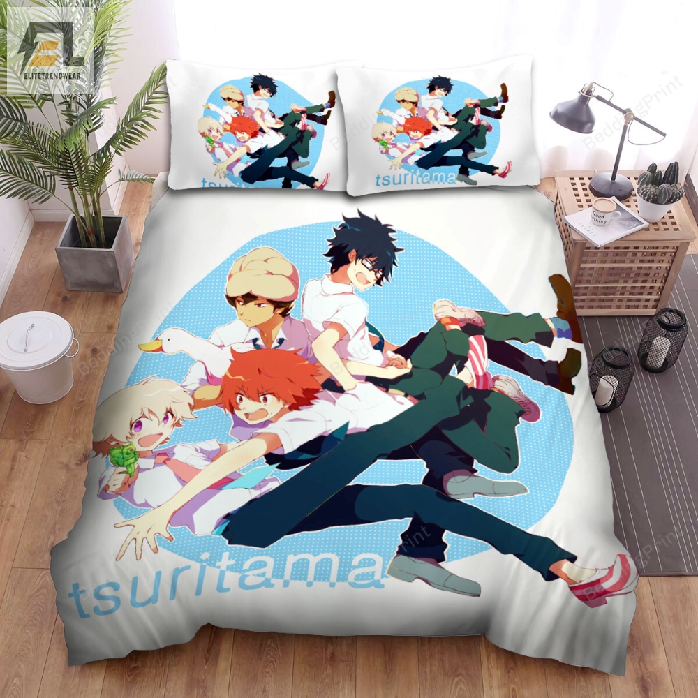 Tsuritama Main Characters Having Fun Together Bed Sheets Spread Duvet Cover Bedding Sets 
