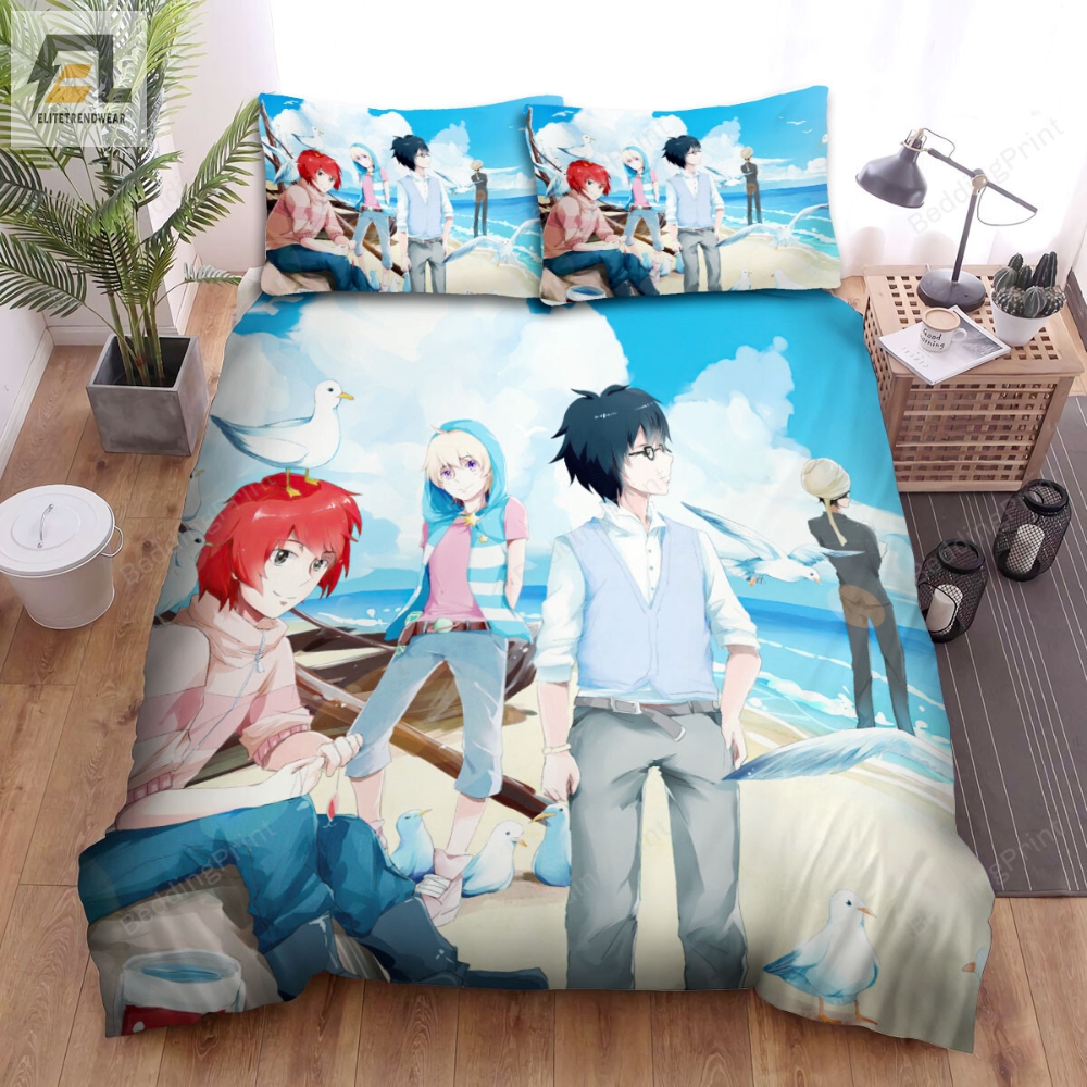 Tsuritama Main Characters Enjoy The Atmosphere Of The Sea Bed Sheets Spread Duvet Cover Bedding Sets 