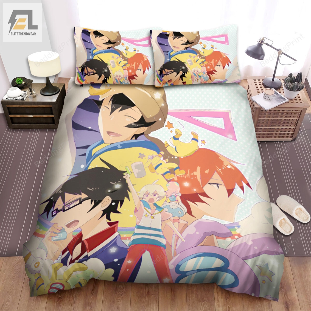Tsuritama Main Characters Colorful Illustration Bed Sheets Spread Duvet Cover Bedding Sets 
